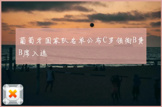 葡萄牙国家队名单公布C罗领衔B费B席入选